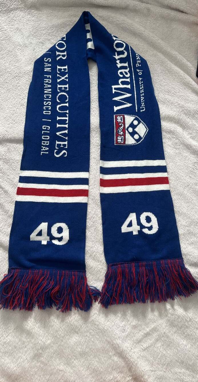 Wharton University of Pennsylvania WEMBA 49 Knit Scarf Blue Red
